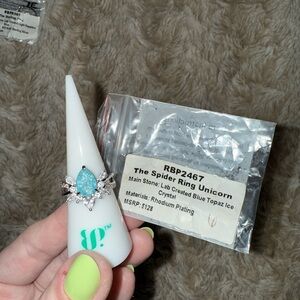 Bomb Party Blue Topaz Ice Spider Ring